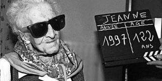 Jeanne Calment bei ihrem 122. Geburtstag.